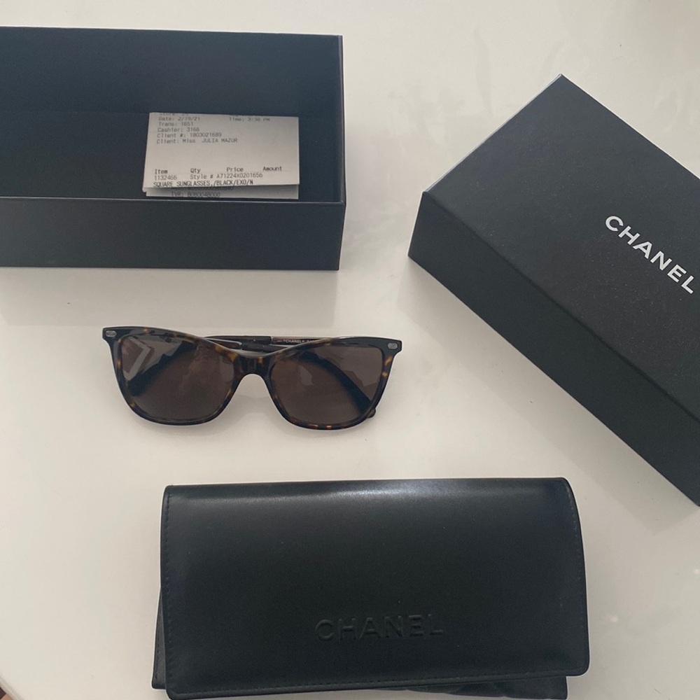 Chanel cat eye sunglasses brown